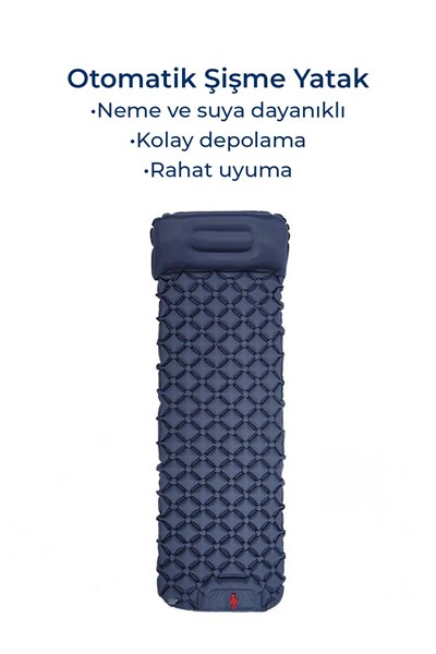Yek Outdoor Kendiliğinden Şişen Tek Kişilik Katlanır Kamp Yatağı- Kamp Matı 190x66cm