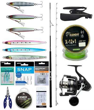 Yek Outdoor Profesyonel Jig Olta Seti Okuma Azores Shore Jigging Spin 304cm 60-150gr 2 Parça Olta Kamışı&Savage Gear SGS8 4000 FD Olta Makinesi