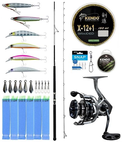 Yek Outdoor Shore Jig Seti Okuma Azores Shore Jigging Spin 304cm 40-100gr 2 Parça Olta Kamışı&Okuma Safyre SF-4000A 7+1BB Olta Makinesi