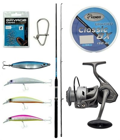 Yek Outdoor Spin Olta Seti Okuma G-Power Spin 8 240cm 15-40 gr 2 Parça Spin Kamışı&Kendo Azurro 4000 Olta Makinesi