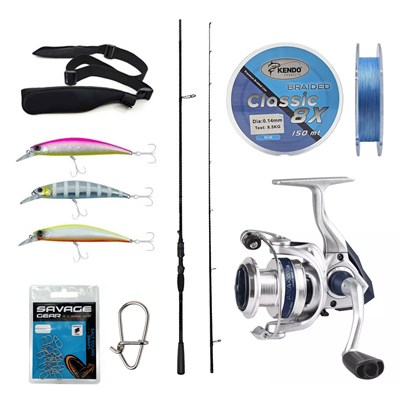 Yek Outdoor Spin Olta Seti Okuma Psycho Stick Game 243cm Ex-Fast 15-40gr 2 Parça Olta Kamışı&Okuma ARIA-3000a Olta Makinesi