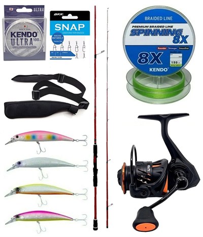 Yek Outdoor Spin Olta Seti Okuma Red Spin 80 243 cm 7-28 gr 2 Parça&Savage Gear Orange LTD 4000 FD 8+1BB Olta Makinesi