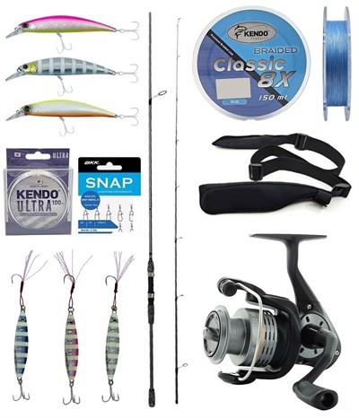 Yek Outdoor Spin Olta Seti Okuma Wave Up Spin 259cm 10-35gr 2 Parça Olta Kamışı&Okuma Revenger RV-40 FD Olta Makinesi