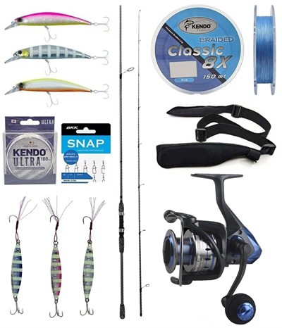 Yek Outdoor Spin Olta Seti Okuma Wave Up Spin 259cm 10-35gr 2 Parça Olta Kamışı&Okuma Safina 3000A Olta Makinesi