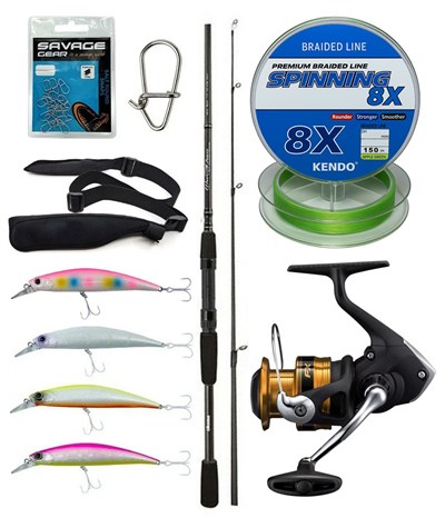 Yek Outdoor Spin Olta Seti Okuma Wave Power 80 2.44 cm 15-40 gr 2 Parça Spin Kamışı&Shimano Makina FX 4000 FC
