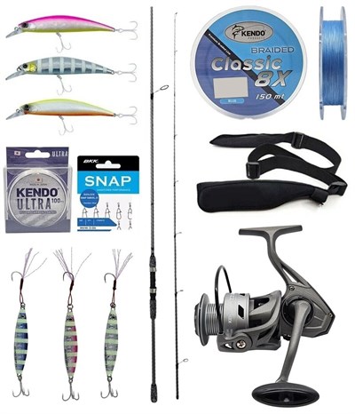 Yek Outdoor Spin Olta Seti Okuma Wave Up Spin 259cm 10-35gr 2 Parça Olta Kamışı&Kendo Azzurro 4000 Olta Makinesi