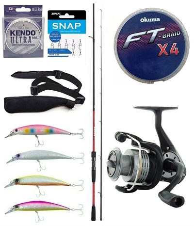 Yek Outdoor Spin Olta Seti Shimano Kamış Sienna Spinning EVA 2,69m 20-50g 2pc&Okuma Revenger RV-40 FD Olta Makinesi