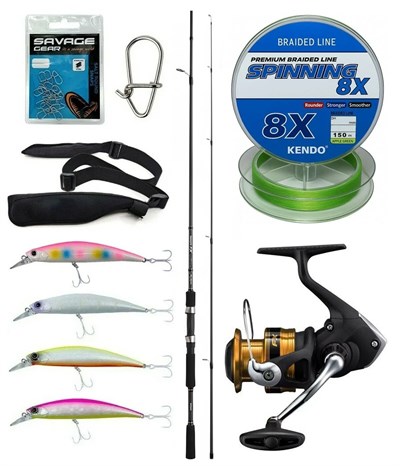 Yek Outdoor Spin Olta Seti Shimano Kamış FX XT Spinning Moderate Fast 2,70m 10-30g 2pc&Shimano Makina FX 4000 FC