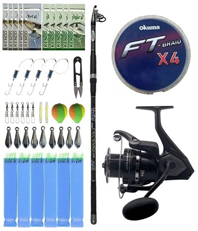 Yek Outdoor Surf Olta Seti Kendo Legend 3.90m 80-180gr Olta Kamışı&Okuma Wave Power WP-4000A1 Olta Makinesi