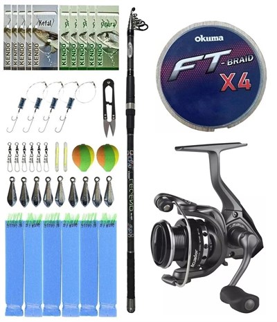 Yek Outdoor Surf Olta Seti Kendo Legend 3.90m 80-180gr Olta Kamışı&Okuma Acuador ACU-4000A Olta Makinesi