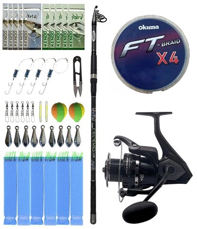 Yek Outdoor Surf Olta Seti Kendo Legend 3.90m 80-180gr Olta Kamışı&Okuma Wave Power WP-8000A1 Olta Makinesi