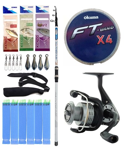 Yek Outdoor Surf Olta Seti Kendo Sea Power Surf 4.20m 100-250gr Olta Kamışı&Okuma Revenger RV-65 FD Olta Makinesi