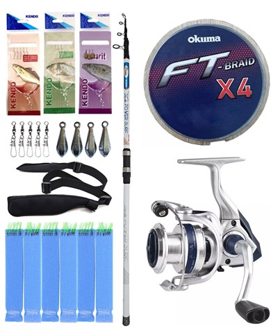 Yek Outdoor Surf Olta Seti Kendo Sea Power Surf 4.20m 100-250gr Olta Kamışı&Okuma ARIA-6000a 1BB Olta Makinesi