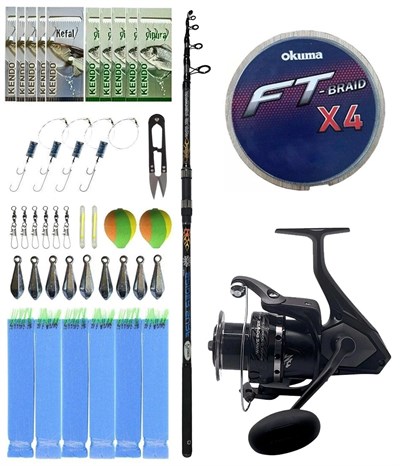 Yek Outdoor Surf Olta Seti Kendo Spider Surf 3.90m 50-150gr Olta Kamışı&Okuma Wave Power WP-8000A1 Olta Makinesi