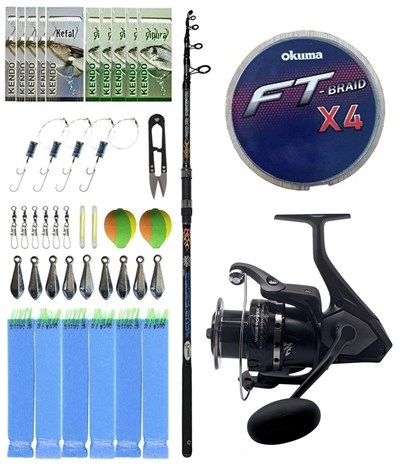 Yek Outdoor Surf Olta Seti Kendo Spider Surf 3.60m 50-150gr Olta Kamışı&Okuma Wave Power WP-4000A1 Olta Makinesi
