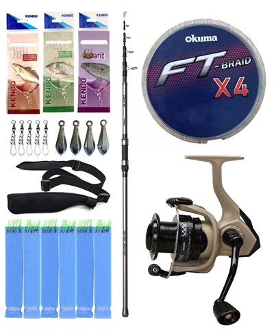Yek Outdoor Surf Olta Seti Okuma Alaris Tele Surf 420 cm 100-200 gr Surf Kamışı&Okuma Outrax OR-6000SGA 1+1BB Olta Makinesi