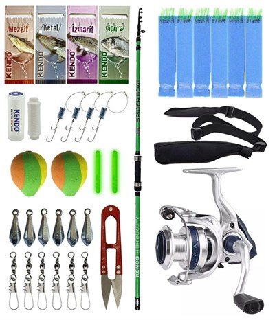 Yek Outdoor Tekne Olta Seti Kendo Spider Boat 1.80cm Olta Kamışı&Okuma ARIA-6000a Olta Makinesi