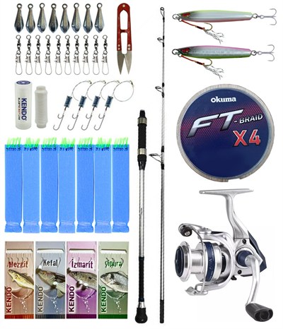 Yek Outdoor Tekne Olta Seti Shimano Kamış Alivio Boat 1,50m 200g 1+1pc&Okuma ARIA-8000a Olta Makinesi