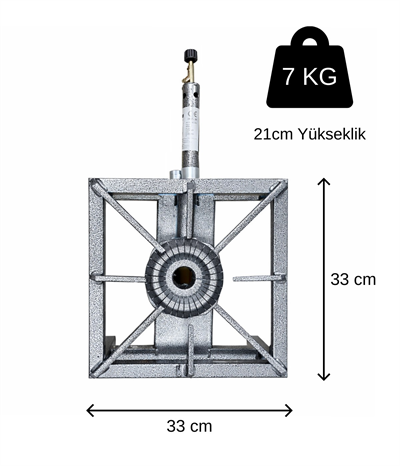 Yek Outdoor Yüksek Isılı Kare Volkan Ocak 33x33cm - Yer Ocağı 