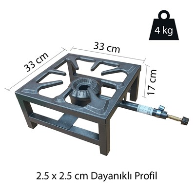 Yek Outdoor Yüksek Isılı Kare Volkan Ocak 33x33cm - Yer Ocağı 