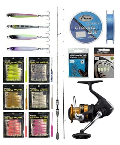 YekOutdoor Arrow Worm LRF Seti Kendo Kenshi Pro 2.10m 1-7 gr Olta Kamışı&Shimano Makina FX 1000 FC