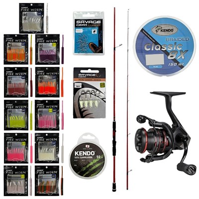 YekOutdoor FireWorm LRF Seti Okuma Red Spin 76 228 cm 3-15 gr 2 Parça&Okuma Ceymar HD CHD-1000A 7+1BB Olta Makinesi