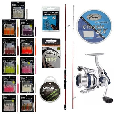 YekOutdoor FireWorm LRF Seti Okuma Red Spin 76 228 cm 3-15 gr 2 Parça&Okuma ARIA-1000a 1BB Olta Makinesi