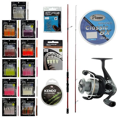 YekOutdoor FireWorm LRF Seti Okuma Red Spin 76 228 cm 3-15 gr 2 Parça&Okuma Revenger RV-25 FD Olta Makinesi