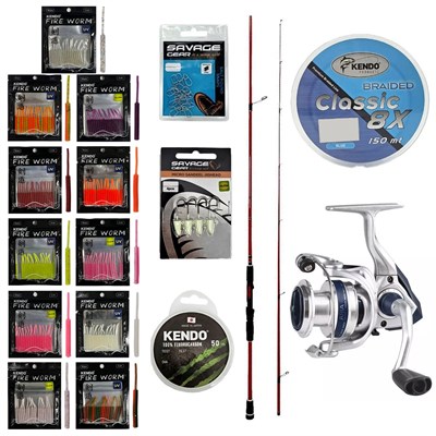 YekOutdoor FireWorm LRF Seti Okuma Red Spin 76 228 cm 3-15 gr 2 Parça&Okuma ARIA-1000a 1BB Olta Makinesi