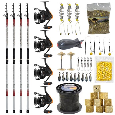 YekOutdoor Full Çeşit 4lü Okuma Göl Seti Kendo Atlantic Surf 4.20m 100-250gr Olta Kamışı&Okuma JAW-65 3+1BB Olta Makinesi