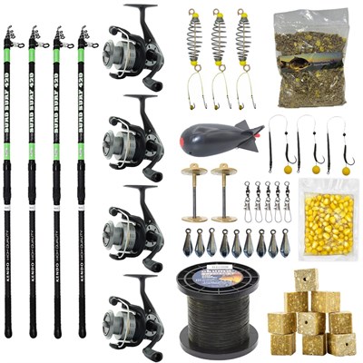 YekOutdoor Full Çeşit 4lü Okuma Göl Seti Kendo Suro Surf 420cm 100-200gr Olta Kamışı&Okuma Revenger RV-55 FD Olta Makinesi