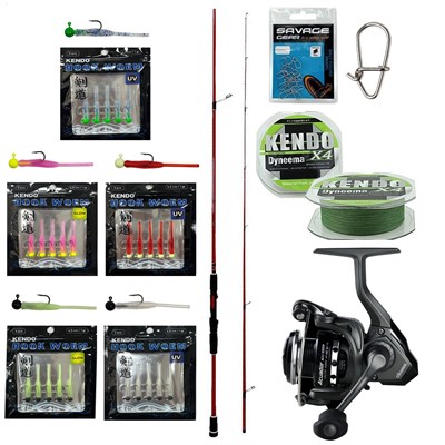 YekOutdoor HookWorm LRF Seti Okuma Red Spin 70 2.12 cm 1-12 gr 2 Parça&Okuma Acuador ACU-1000A 3+1BB Olta Makinesi
