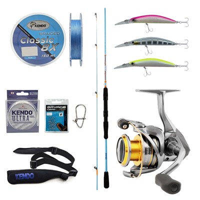 YekOutdoor Okuma Spin Olta Seti Okuma Fuel Spin 2,74 cm 7-30 gr 2 Parça Spin Kamışı&Okuma Avenger AV-4000 (5,0,1) 6+1bb Olta Makinesi