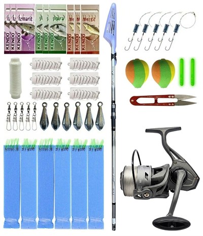 YekOutdoor Okuma Surf Kamışı Olta Seti Okuma Wave Power Tele Surf 4.20 cm 100-200 gr 5 Parça Surf Kamışı&Kendo Azzurro 5000 Olta Makinesi