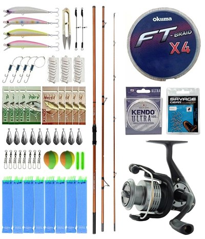 YekOutdoor Olta Seti Okuma Trio Rex Surf 420cm 120-250gr 3 Parça Surf Kamışı&Okuma Revenger RV-65 FD Olta Makinesi