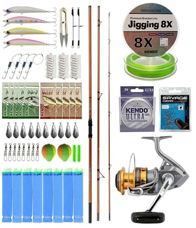YekOutdoor Pro Olta Seti Okuma Trio Rex Surf 450cm 120-250gr 3 Parça Surf Kamışı&Shimano Makina Sedona 6000 FI