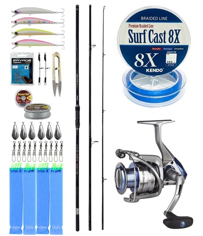 YekOutdoor Profesyonel Olta Seti Okuma Ceymar Surf 4,30 m 100-250 gr 3 Parça Surf Kamışı&Okuma Safina Pro 8000 Olta Makinesi