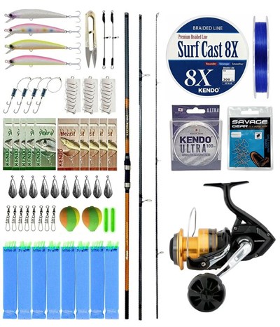 YekOutdoor Profesyonel Olta Seti Okuma Salina Surf 420 cm 3 Parça Surf Kamışı&Shimano Makina Socorro 6000 SW