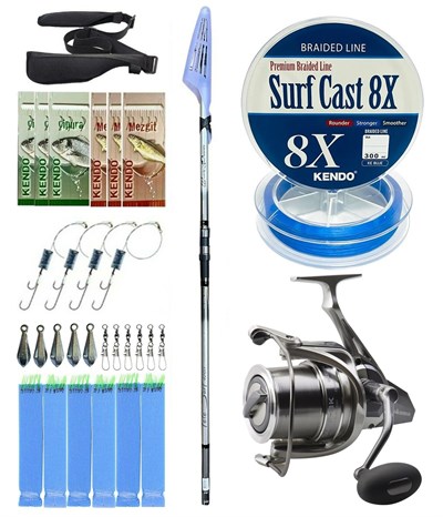 YekOutdoor Profesyonel Olta Seti Okuma Wave Power Tele Surf 3.90 cm 100-200 gr Surf Kamışı&Okuma SURF-8K Olta Makinesi
