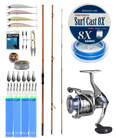 YekOutdoor Profesyonel Olta Seti Okuma Trio Rex Surf 450cm 120-250gr 3 Parça Surf Kamışı&Okuma Safina Pro 8000 Olta Makinesi