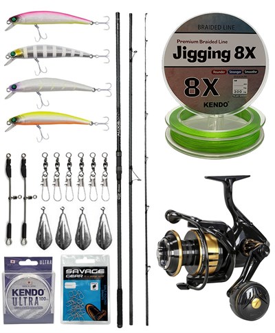 YekOutdoor Profesyonel Olta Seti Okuma Alijos Surf 435 cm 100+250 gr 3 Parça&Okuma Tesoro 8000PA Olta Makinesi