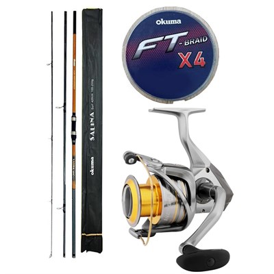 YekOutdoor Profesyonel Olta Seti Okuma Salina Surf 14 420 cm 3 Parça Surf Kamışı&Okuma Avenger Av-6000 6+1BB Olta Makinesi