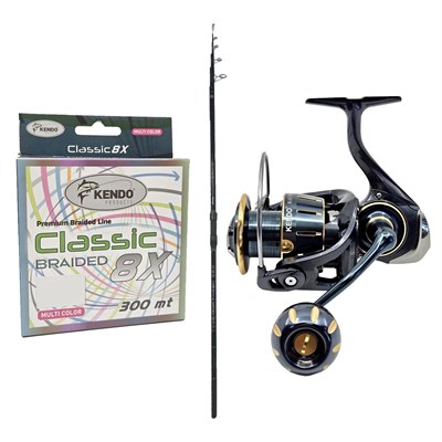 YekOutdoor Profesyonel Olta Seti Okuma Ceymar Tele surf 4.30M Surf Kamışı&Kendo Blue Bass GQ7000 5+1BB Olta Makinesi