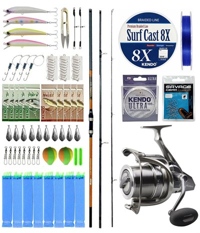 YekOutdoor Profesyonel Olta Seti Okuma Salina Surf 420 cm 3 Parça Surf Kamışı&Okuma SURF-8K Olta Makinesi
