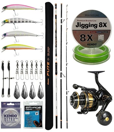 YekOutdoor Profesyonel Olta Seti Okuma Flite+ Super Light Surf 420cm 3 Parça Olta Kamışı&Okuma Tesoro 8000PA Olta Makinesi