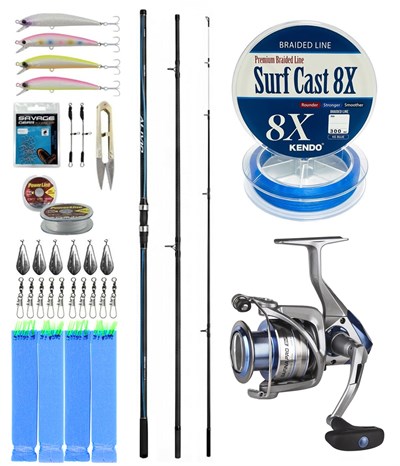 YekOutdoor Profesyonel Olta Seti Shimano Kamış Alivio Surf T 425 BX-G 4,25m 225g 3pc&Okuma Safina Pro 8000 Olta Makinesi
