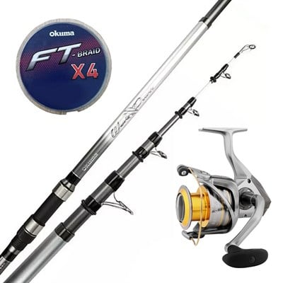 YekOutdoor Profesyonel Surf Olta Seti Okuma Wave Power Tele Surf 3.90 cm 100-200 gr 5 Parça Surf Kamışı&Okuma Avenger Av-6000 6+1BB Olta Makinesi