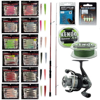 YekOutdoor Silikonlu LRF Seti Okuma Red Spin 70 2.12 cm 1-12 gr 2 Parça&Okuma Revenger RV-25 FD Olta Makinesi