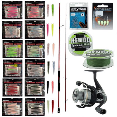 YekOutdoor Silikonlu LRF Seti Okuma Red Spin 76 228 cm 3-15 gr 2 Parça&Okuma Revenger RV-25 FD Olta Makinesi