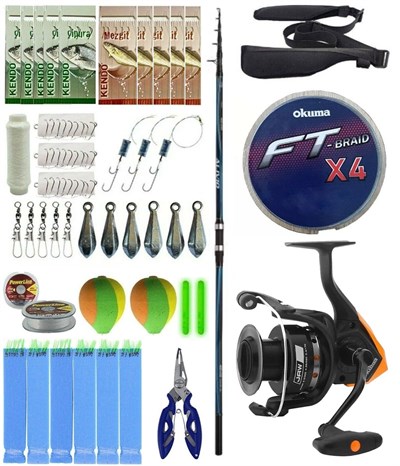YekOutdoor Surf Olta Seti Shimano Kamış Alivio GX Surf Tele 4225 4,20m 250g Kamış&Okuma JAW-55 Olta Makinesi
